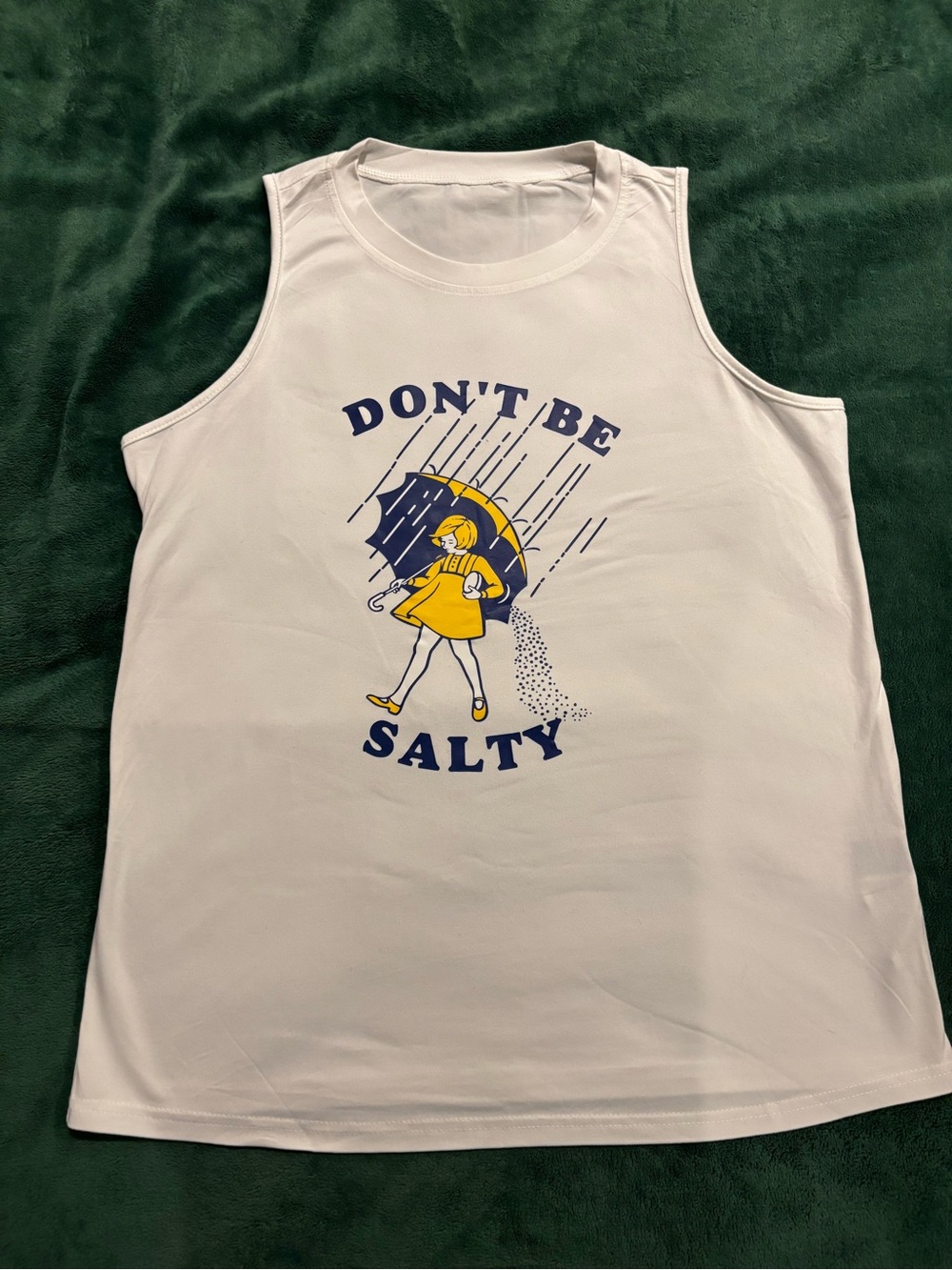 NWOT "Don't Be Salty" White Graphic Tank Top Size M